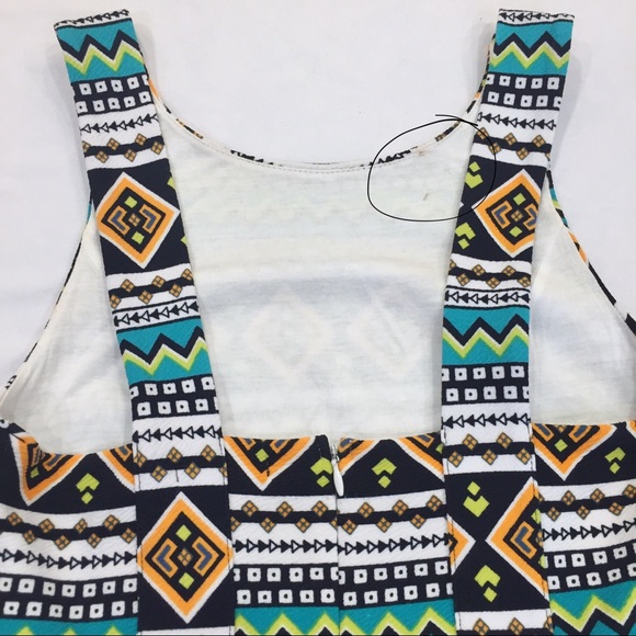 Monteau Bright Aztec Side Cut Out Dress - Picture 9 of 9